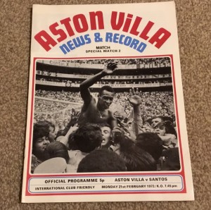 1972 International Friendly. Aston Villa v Santos. Pele.    vgc for sale on Ebay