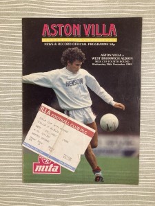 Aston Villa v West Bromwich Albion WBA - League Cup - with TICKET - 1985/86 for sale on Ebay