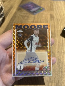 TOPPS CHROME  24/25 MIKEY MOORE TOTTENHAM AUTO 25/25. for sale on Ebay