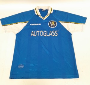 Chelsea FC Umbro Autoglass Home Shirt 1997–99 Vintage Blue Large for sale on Ebay
