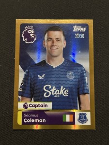 2025-26 Topps Premier League Séamus Coleman GOLD SPARKLE 30/50 Everton Captain for sale on Ebay