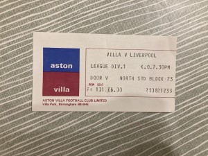 Aston Villa v Liverpool - Div 1 - TICKET - 1985/86 for sale on Ebay