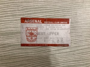 Arsenal v Aston Villa - Div 1 - TICKET - 1985/86 for sale on Ebay