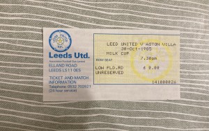 Leeds United v Aston Villa - League Cup - TICKET - 1985/86 for sale on Ebay