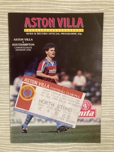 Aston Villa v Southampton - Div 1 - with TICKET - 1985/86 for sale on Ebay