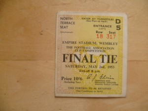 Original ticket Blackpool v Bolton Wanderers 1953 Cup Final for sale on Ebay