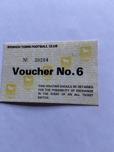 Ipswich Town Cup Tie Voucher for sale on Ebay