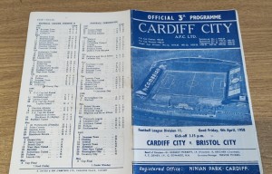 Cardiff v Bristol City 4th April 1958 Football Programme for sale on Ebay