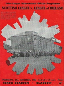 Scottish League v League of Ireland Inter-League International 24th Sept 1958 for sale on Ebay