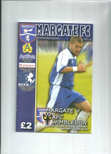 MARGATE v AFC WIMBLEDON 2007-08 for sale on Ebay