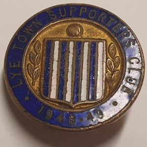 LYE TOWN SUPPORTERS CLUB 1948-49 BUTTONHOLE FITTING BADGE VAUGHTONS BIRMINGHAM for sale on Ebay