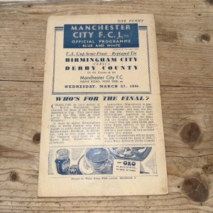 Birmingham City v Derby County FA Cup semi final replay 1946 Football Programme for sale on Ebay