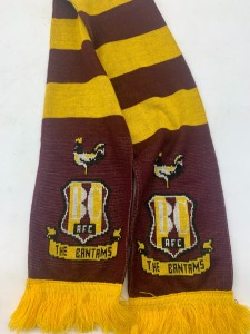 BRADFORD CITY Claret & Amber Striped Scarf for sale on Ebay