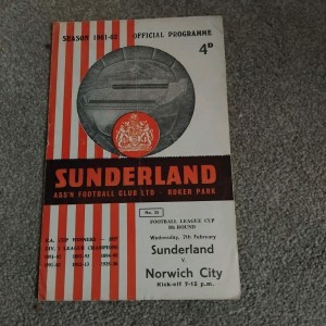 Sunderland V Norwich City 1961/62 for sale on Ebay