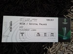 FOOTBALL  TICKET RC STRASBOURG FRANCE-CRYSTAL PALACE ENGLAND C4 27.11.2025 for sale on Ebay
