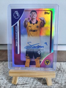 Topps Premier League 25/26 Jorgen Strand Larsen Refractor Wolves Base Autograph for sale on Ebay