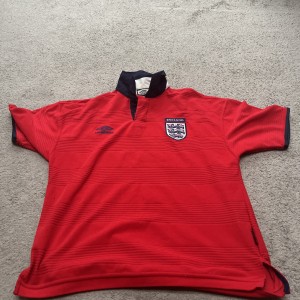 Vintage England 1999/01 Umbro Away Football Shirt Medium Men Red National Soccer for sale on Ebay