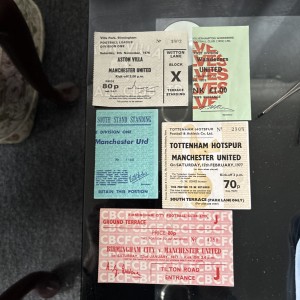 5 Manchester United away ticket stubs1970s for sale on Ebay