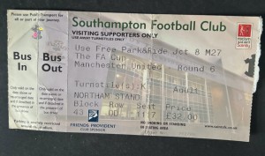 Southampton v Manchester United ticket stub FA Cup 6th Round 12 March 2005 for sale on Ebay