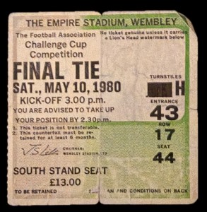 FA Cup Final Ticket 1980 - West Ham United v Arsenal for sale on Ebay