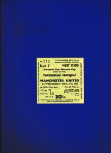 MATCH TICKET TOTTENHAM HOTSPUR v MANCHESTER UNITED 1963 EUROPEAN CUP WINNERS CUP for sale on Ebay
