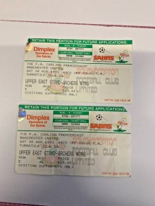 1993/94 - Southampton v Manchester United - 28/08/1993 - 2 Tickets Together for sale on Ebay