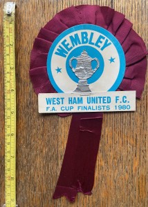 1980 WEST HAM UTD FA Cup Final ROSETTE. 23cm x 13cm. Excellent. for sale on Ebay