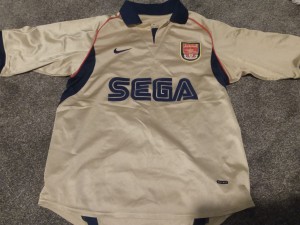 Genuine Arsenal Away Shirt 2001/02 Gold Double Winners Small for sale on Ebay