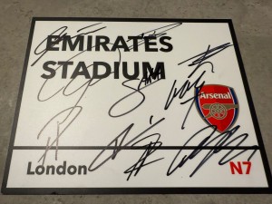 SQUAD SIGNED ARSENAL METAL STREET SIGN 2026 1 for sale on Ebay