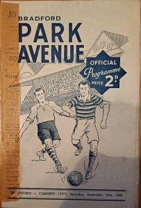 BRADFORD P A V CARDIFF CITY. 24.9.1949. for sale on Ebay
