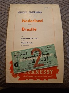 Holland (Nederland) v Brazil (Brazilie) friendly programme and TICKET.  2/5/1963 for sale on Ebay