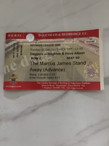 Pre-owned And Used Ticket Dagenham & Redbridge V Brighton 2010-11 Season for sale on Ebay