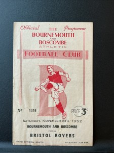 Bournemouth V Bristol Rovers 8/11/1952 Third Div South for sale on Ebay