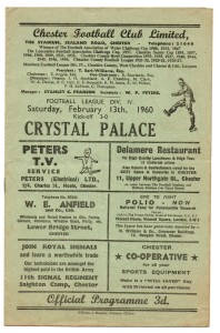 CHESTER  v CRYSTAL PALACE 1959-60 for sale on Ebay