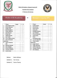 2016/17  WALES U18 ACADEMY v NEWPORT COUNTY     Friendly Match for sale on Ebay