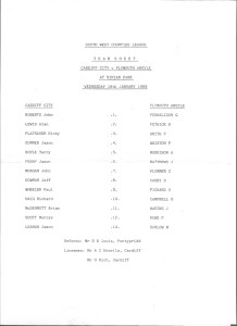 1988/89   CARDIFF CITY v PLYMOUTH ARGYLE     South West Counties League for sale on Ebay
