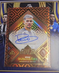 2025 Topps Gold Premier League Bruno Guimaraes Gold Auto 14/25 Newcastle United for sale on Ebay