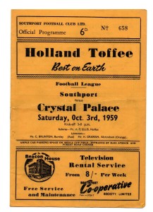 SOUTHPORT  v CRYSTAL PALACE 1959-60 for sale on Ebay