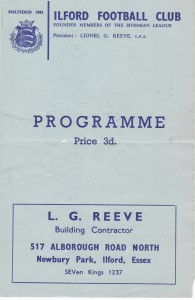 1965/66 Ilford v Millwall, mid-season friendly - good for sale on Ebay