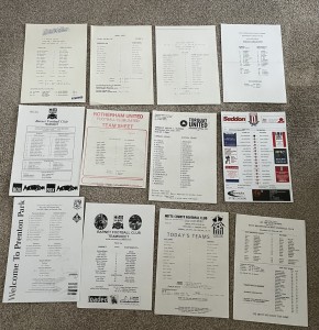 50 x Single Sheets - Reserves, Team Sheets, Friendlies etc -  1980'S - 1990'S for sale on Ebay