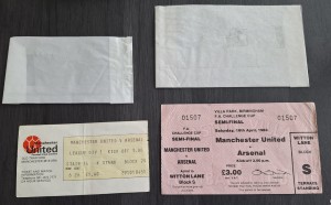 Manchester United v Arsenal Tickets -  1 Late 70's & 1 FA Cup S/F 1983 Complete for sale on Ebay