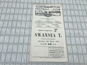 Southampton v Swansea Town 1952/53 Division 2 - 14th March 1953 for sale on Ebay