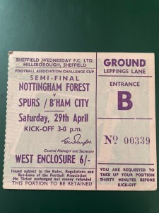 1967 FA Cup Semi-Final ticket. Nottingham Forest v Spurs/Birmingham City for sale on Ebay