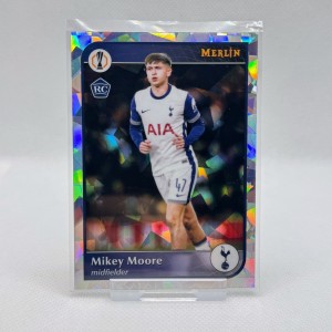 2024-25 Topps Merlin UCC Mikey Moore RC Atomic Refractor Insert Card - Tottenham for sale on Ebay