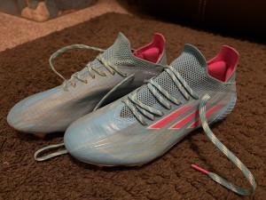 Adidas Speedflow X Football Boots Firm Ground UK3.5 Blue and Pink WORN ONCE for sale on Ebay
