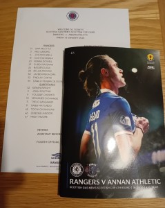Rangers v Annan Athletic match programme for sale on Ebay