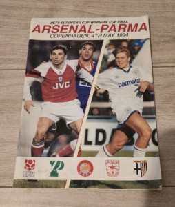 1994 CUP WINNERS CUP FINAL ARSENAL V PARMA PROGRAMME for sale on Ebay