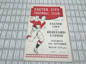 Exeter City v Hereford United 1953/54 FA Cup 1st Round - 21st November 1953 for sale on Ebay