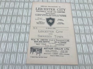 Leicester v Swansea Town 1951/52 Division 2 - 1st March 1952 for sale on Ebay