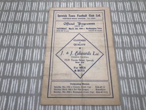 Ipswich Town v Northampton Town 1948/49 Division 3 South 4 Pager 5th March 1949 for sale on Ebay
